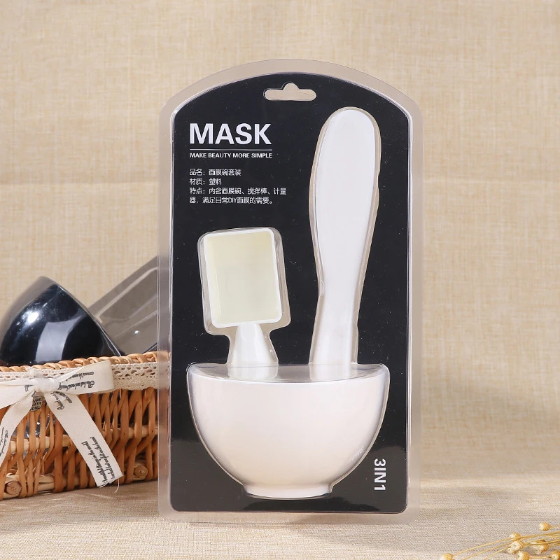 Высококачественная маска для макияжа лица набор чаши идеальная ложка перемешивание палочка DIY маска основные инструменты для красоты Многофункциональная Корзина - Цвет: white