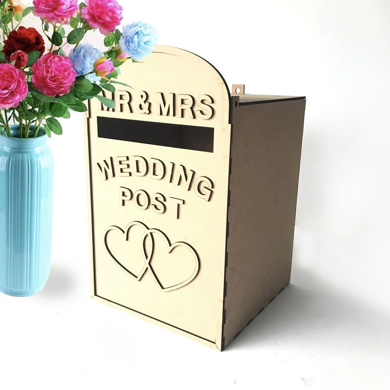 New Creative Diy Wooden Wedding Mailbox Nordic Style Crafts Rustic Newspaper Boxes Photography Props With Lock Mailboxes Aliexpress