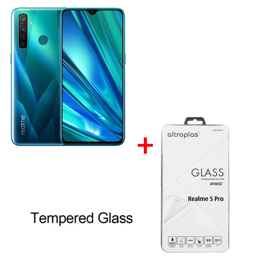 OPPO REALME 5 pro(версия ЕС) 6,3 ''4/8 ГБ 128 Android P Восьмиядерный 4035 мА/ч, 48MP Quad камеры VOOC Быстрая зарядка 3,0 мобильный телефон - Цвет: Green N Tempe Glass