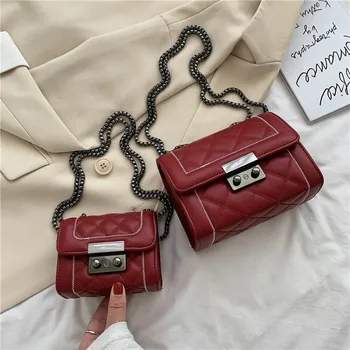 

Small square Crocodile pattern bag for women 2020 new fashion Shoulder Messenger bag luxury PU leather high quality ringer chain