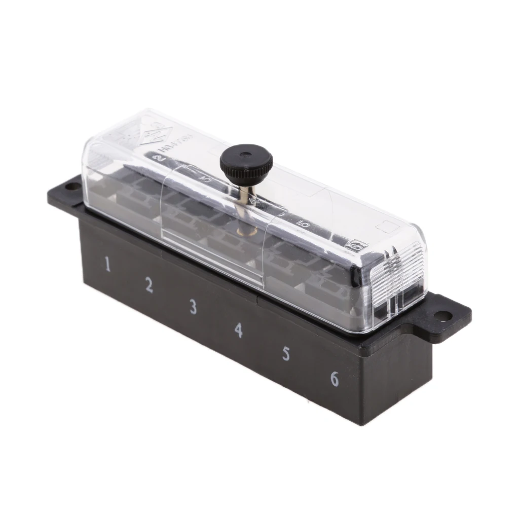 Car Truck 6-Way Circuit  Fuse Box Block Holder 32V Electrical Connect