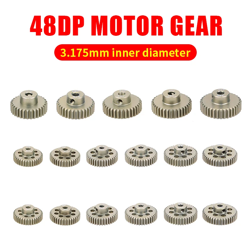 48DP Pinion Gear 48 Pitch 48DP Aluminum alloy for 1/10 RC 16T-38T 