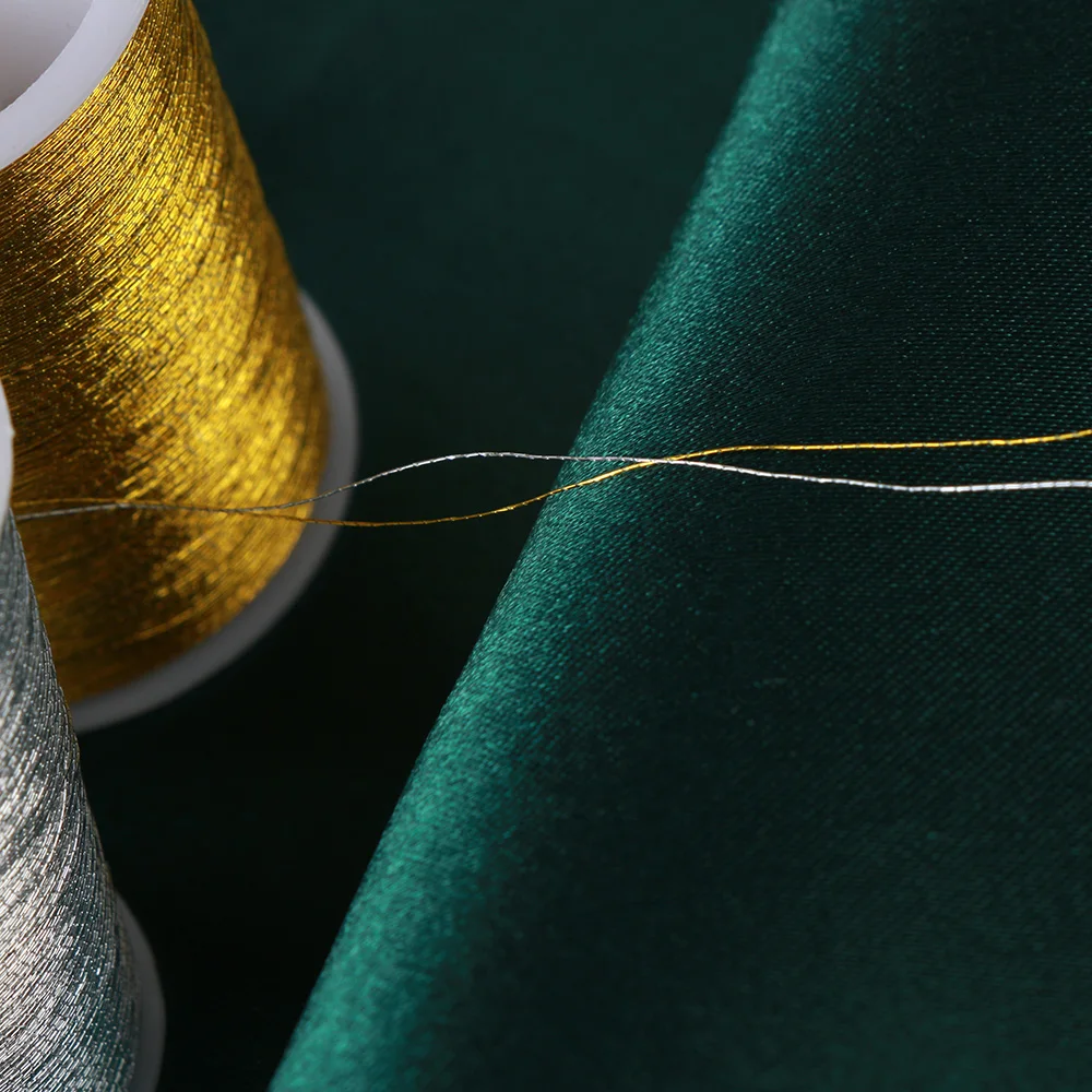 Золото/серебро 100 метров прочные оверлочные нитки для швейной машины полиэстер крестиком сильные нитки для швейных принадлежностей