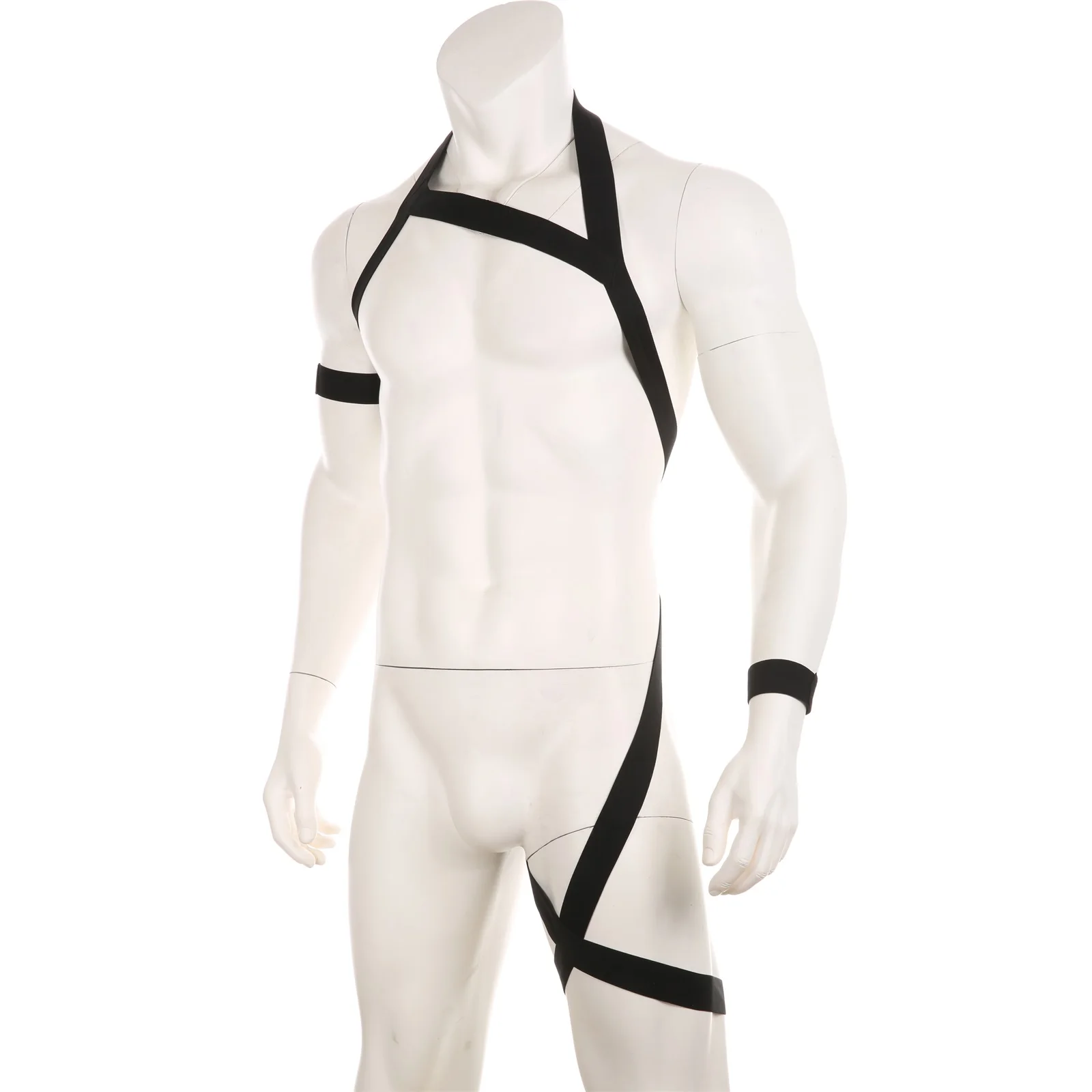 CLEVER-MENMODE Men Sexy Lingerie Halter Neck Straps Body Chest Harness Elastic Bondage Leg Belt Arm Band Hombre Bodysuit Costume cosplay costume mens bondage lingerie sexy fetish wear men chest harness belt