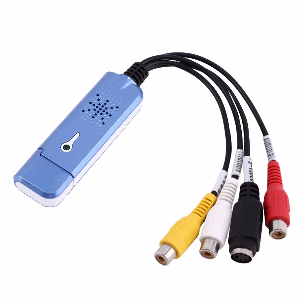 Портативный USB 2,0 Easycap Видео Аудио адаптер карты захвата VHS DC60 DVD преобразователь композитных RCA Синий