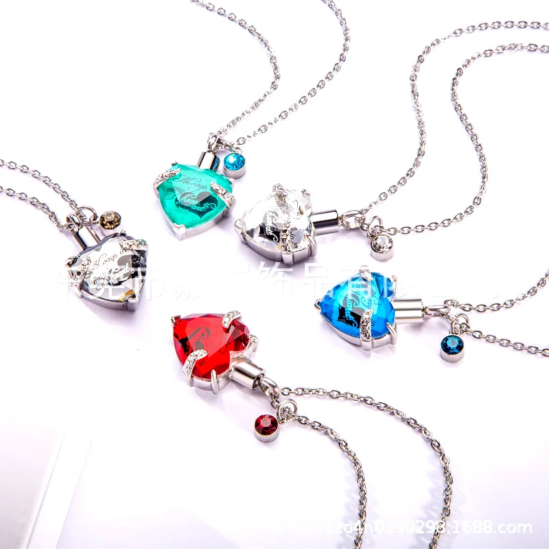 Always In My Heart Stainless Steel Locket Screw Love Heart Cremation Memorial Ashes Urn Pendant Necklace jewelry with Birthstone