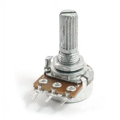 

Top Adjustment Single Turn Knurled Shaft 3 Pins Potentiometer B500K for Guitar