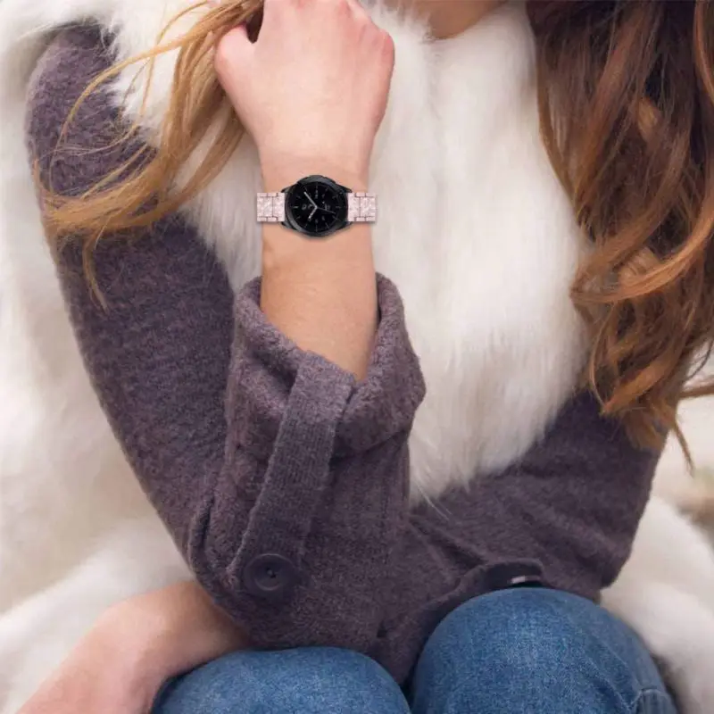 Ремешок для часов для samsung gear S3 Frontier/классические полосы/Galaxy Watch 46 мм браслеты из нержавеющей стали со стразами