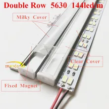 Smarstar магнит крепления 12 В 0,5 м двухрядный 5630 Светодиодный свет полосы U оболочки молочно-чистый 50 см светодиодный бар для автомобиля Кемпинг светодиодный свет#5