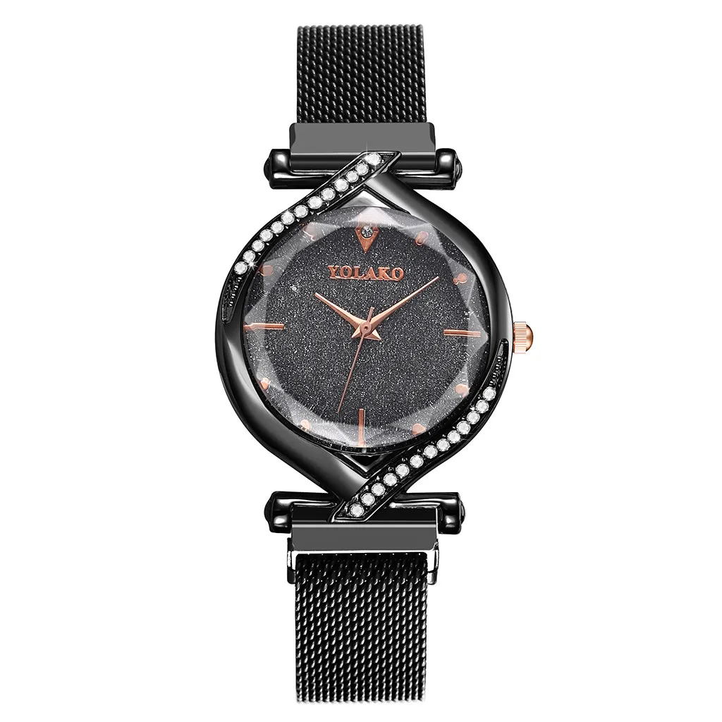 as show Женские часы reloj mujer, женские часы, кварцевые часы из нержавеющей стали, женские часы с магнитной пряжкой, Необычные зеркальные наручные часы для женщин - Цвет: as show
