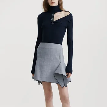 

New paragraph 19 spring long sleeve turtleneck sweater thread render unlined upper garment sweater