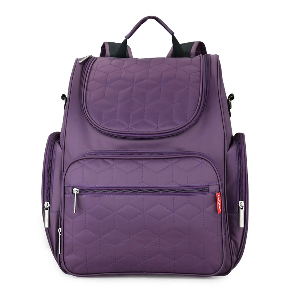 Модный рюкзак для мам с большой вместительностью, сумка для мам с многофункциональными подгузниками, сумка для мам и младенцев - Цвет: violet