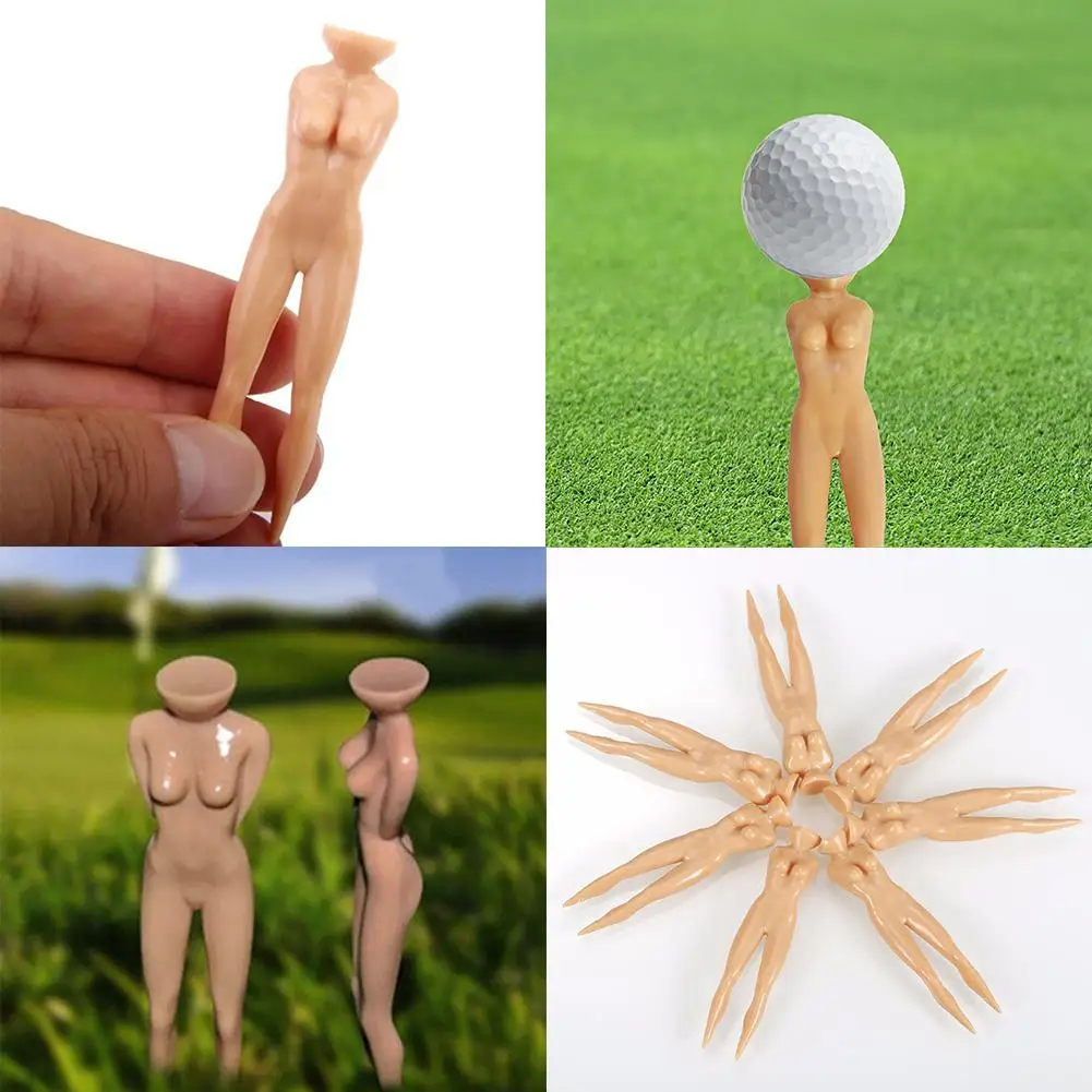 

10Pcs Nudeer Lady Shape Golf Tees Naked Design Golfers Plastic Sports Ball Holder