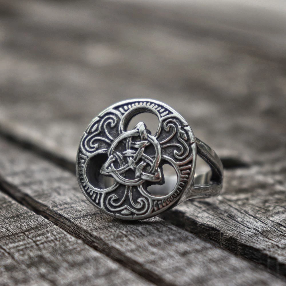 EYHIMD, классические, кельтские, символ Triquetra, нержавеющая сталь, мужские кольца, троичный узел, серебряное кольцо, амулет, ювелирные изделия