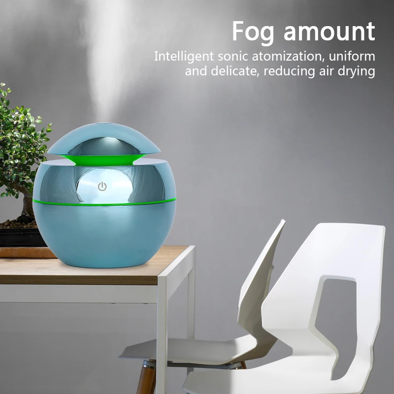 KBAYBO NEW 130ml USB Ultrasonic Air Humidifier Diffusers Aromatherapy Essential Oil Diffuser Humidifier Plating for Home Office