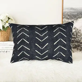

Black and White Geometric Peach Skin Cushion Pad Home Office Cushion Waist Pillowcase Nordic B0T9
