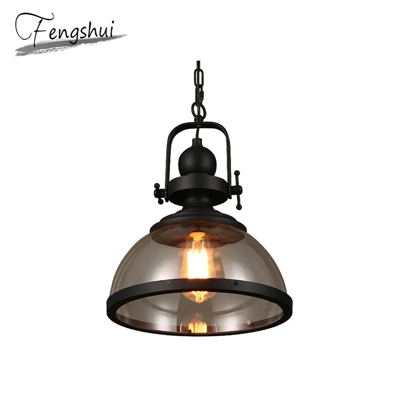 

Industrial Glass LED Pendant Lights Lighting Vintage Pendant Lamp Bar Bedroom Dining Living Room Cafe Hanging Lamp Light Fixture