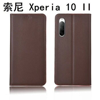 

Genuine Leather magnetic flip case card slot holder for Sony Xperia 10 II case for Sony Xperia 1 II phone case funda stand case