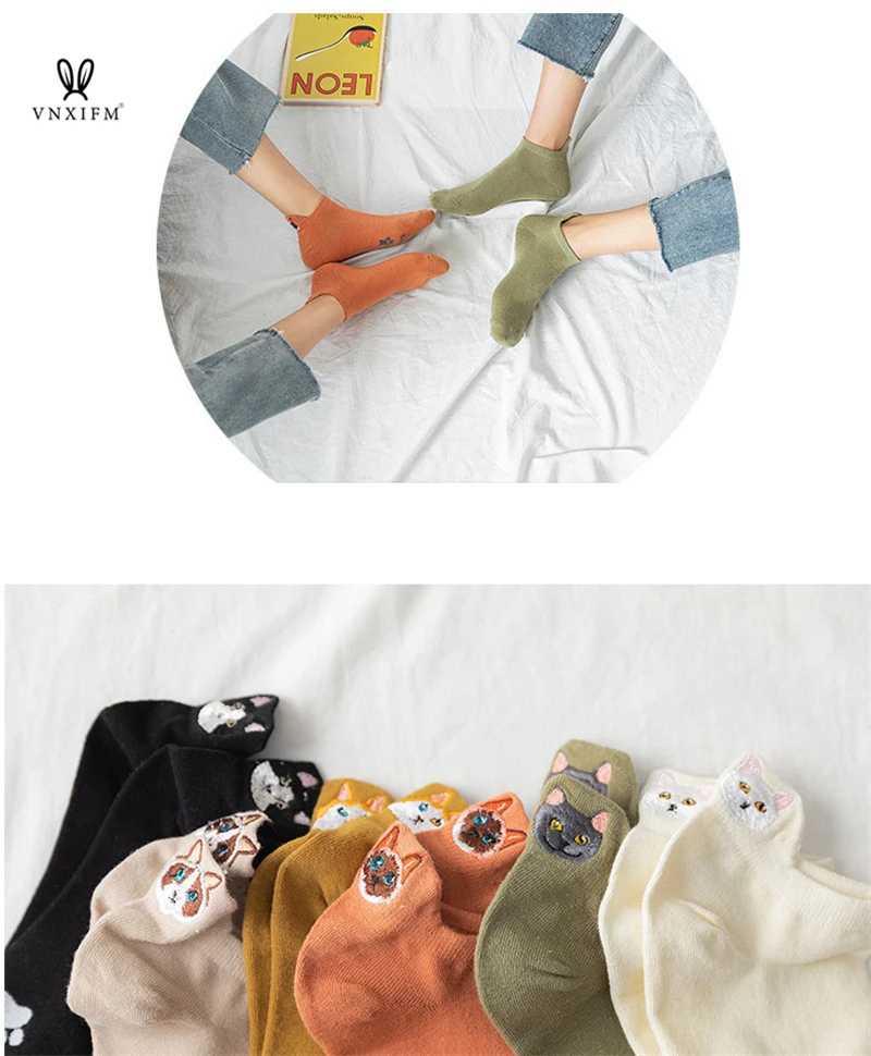 2022 cotton high-end women's boat socks animal embroidery slippers socks 6 colors cat funny ankle socks casual invisible socks 2022 cotton high-end women's boat socks animal embroidery slippers socks 6 colors cat funny ankle socks casual invisible socks