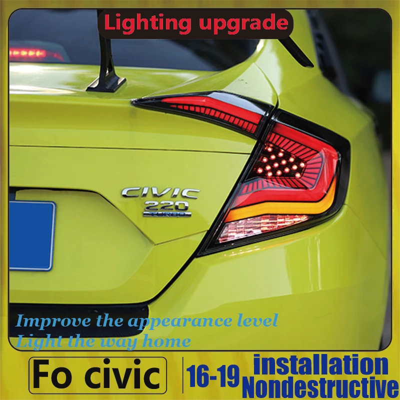 Светодиодный задний светильник для HONDA Civic светодиодный фонарь 2016-2019 | Автомобили