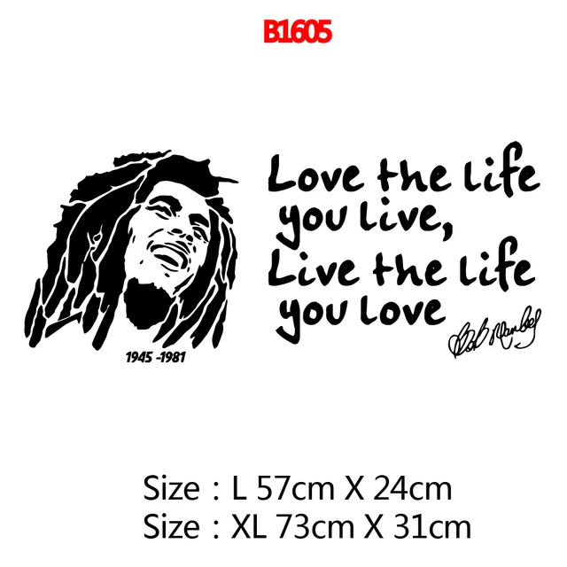 Colorful Soul Music Singer Bob Marley Removable Art Vinyl Wall Stickers For Kids Rooms Waterproof Wall Art Decal Style14