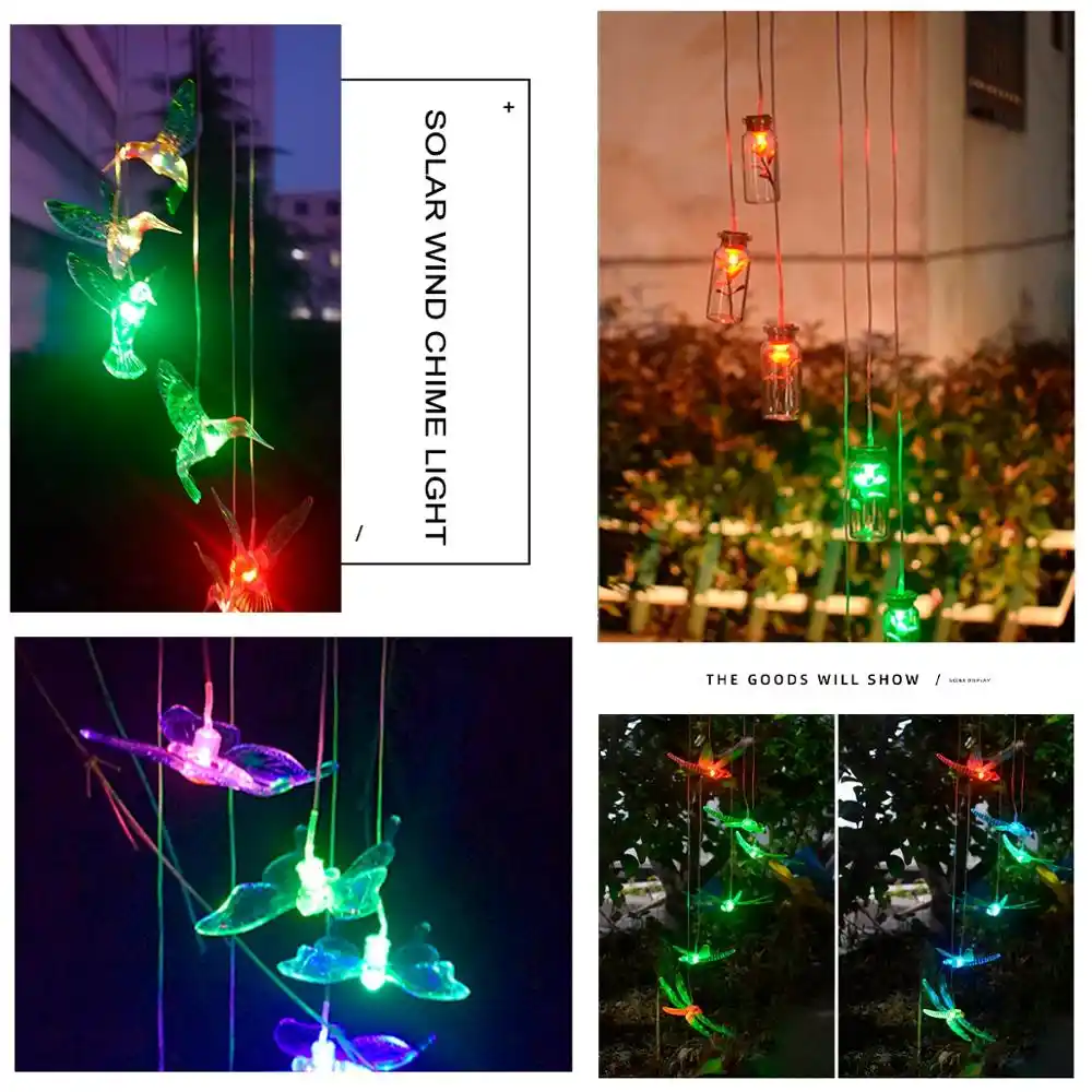 LED Solar Wind Chime Light Halloween Spiral Pumpkin Garden Bell Lamp Waterproof