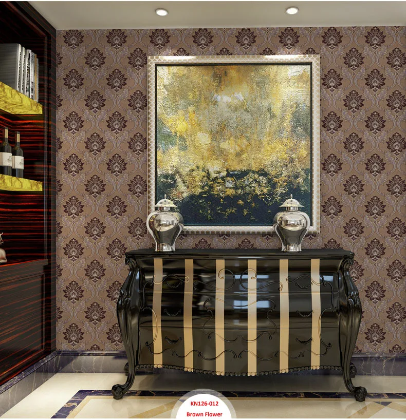 Коричневый цветок многоцветная настенная бумага современный дизайн рулон