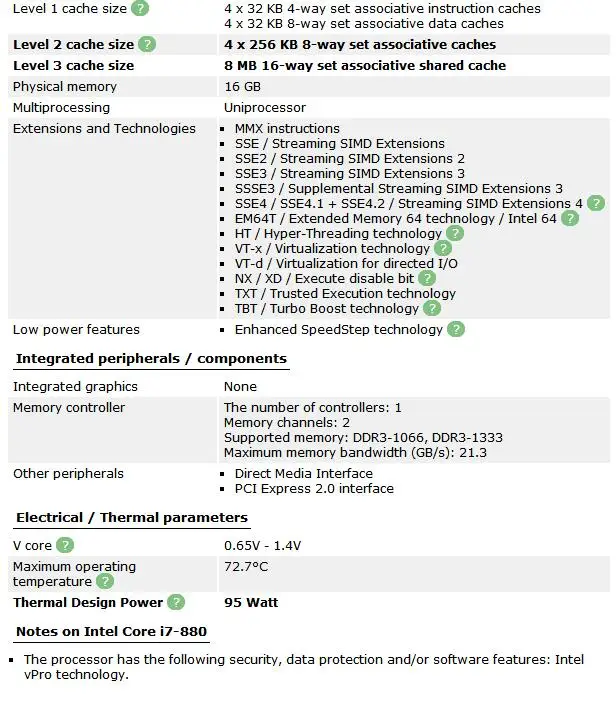 Четырехъядерный процессор Intel Core i7-880 i7 880 3,06 ГГц 8M 95W LGA 1156 протестированный рабочий