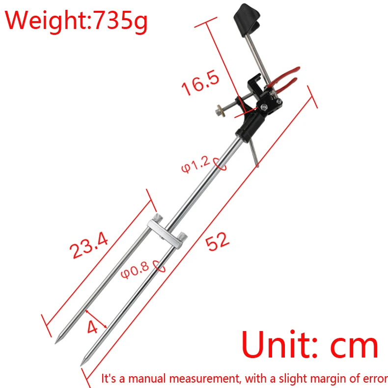 Metal Fishing rod stand automatic hold fishing gun stand sea rod hand sea two-purpose universal large object raft fishing