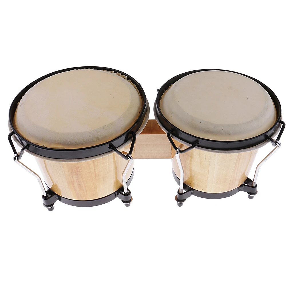 Professional Wood Bongo Drum Set 39.5x15.5cm African Hand Percussion Kids Gift Toy