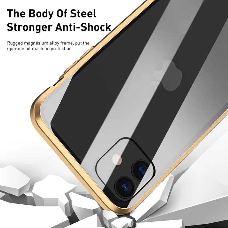Анти-писк Магнитный чехол для телефона для iPhone 11 11 Pro Max XR XS Max X 7 8 6 6S Plus защита экрана закаленное стекло чехол