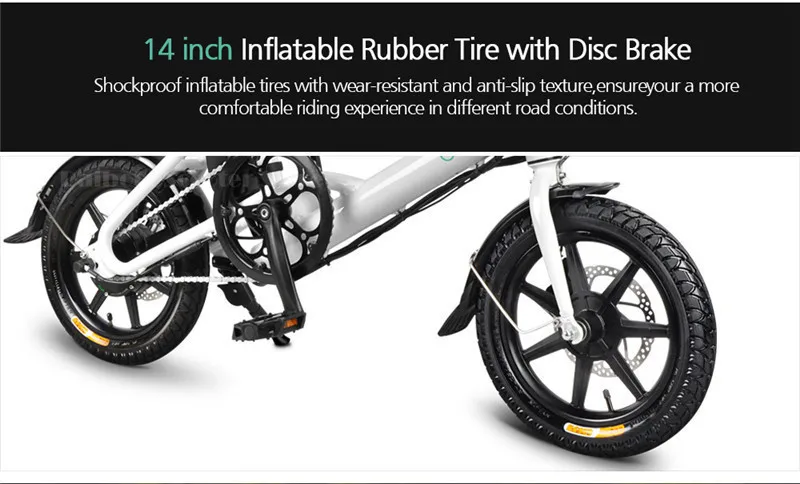 14 Inch Fiido D3 Electric Bikes Adults 2 Wheels Electric Bicycle Max Speed 25KMH 250W 36V Folding Mini Electric Scooter  (5)
