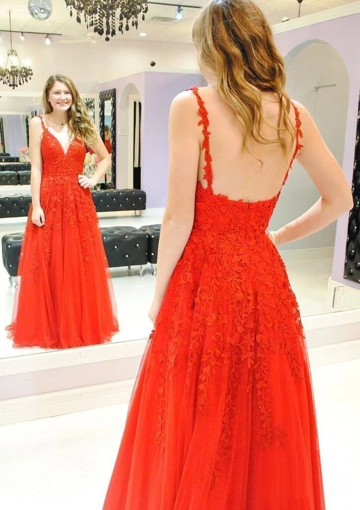 Красный Robe De Soiree, сексуальные длинные вечерние платья с открытой спиной, для невесты, элегантное Бордовое платье с аппликацией и v-образным вырезом, официальное вечернее платье - Цвет: Красный