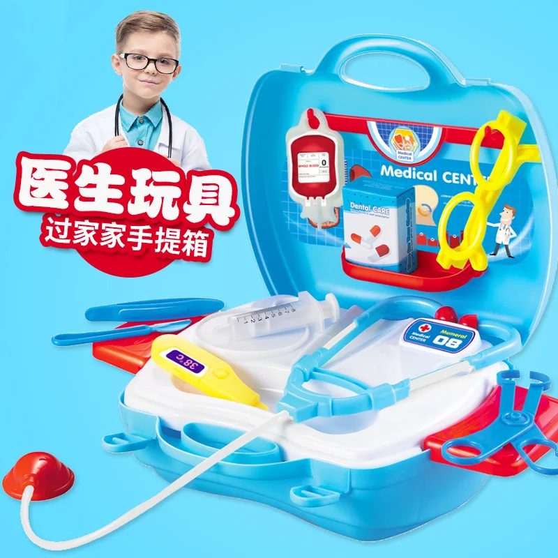 

Children Doctor Medicine Box Toy Set Play House Model Medical Care Doctor Set Syringe Echometer Tool Suitcase