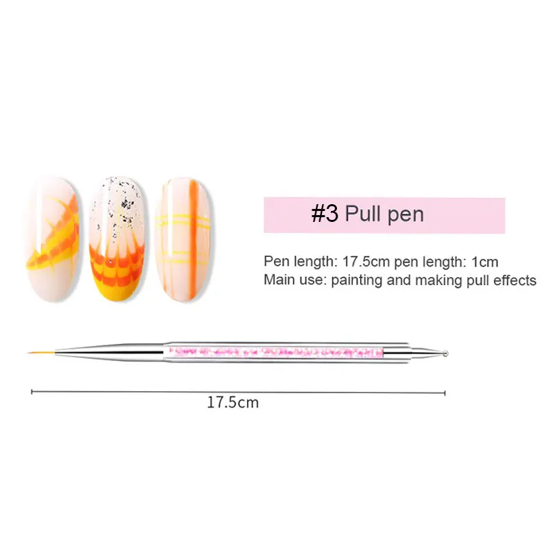 drawing pen Набор дозаторных ручек Хрустальная фототерапия ручка, ноготь, щетки 7 г пластиковая ручка для ногтей светящаяся живопись - Цвет: drawing pen