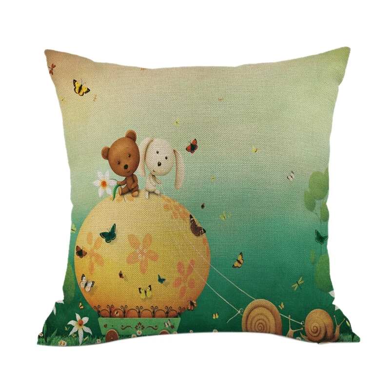 Green Yellow 45X45 см наволочка для подушки льняная декоративная наволочка для автомобиля - Цвет: Green Yellow