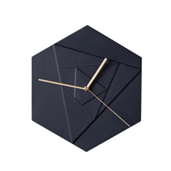 

Nordic Ceramic Wall Clock Simple Abstract Hexagon Art Wall Clock Home Office Decoration