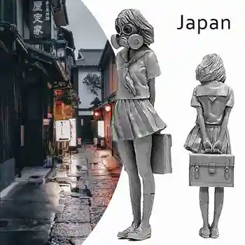 

1/35 Resin Model Kits Japanese School Girl Resin Soldier Elemental White Model Children Handmade Toys KOO-47