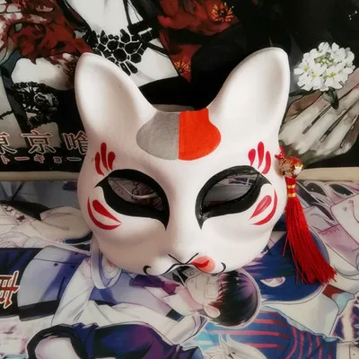 Японская Маска с лисой, ручная роспись, Grandmaster of Demonic Culture Wei Wuxian Fox, маска на Хеллоуин для косплея, реквизит для фотографий - Цвет: R
