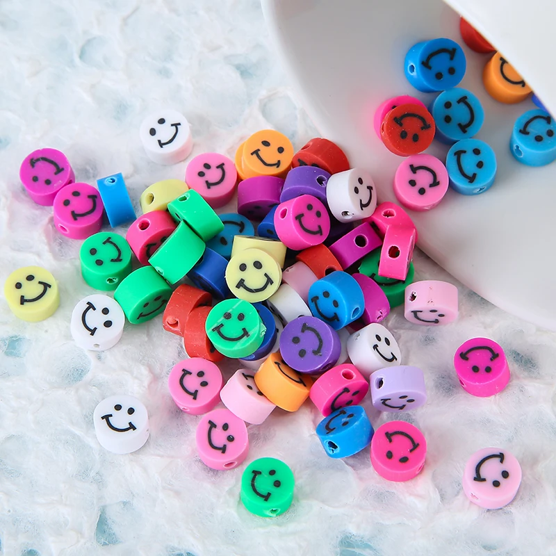Bracelet Clay-Beads Necklace-Accessory Earring Jewelry-Making Smile-Face DIY Polymer