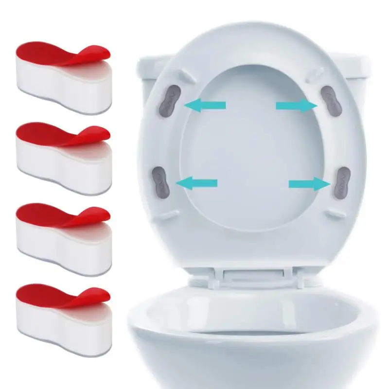 4pcs Toilet Seat Bumper Protection Pads Self Adhesive Toilet Seat