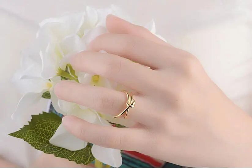 Подлинные 925 пробы серебряные кольца с узлом для женщин и девочек женские ювелирные изделия на палец подарок на день рождения для лучшего друга