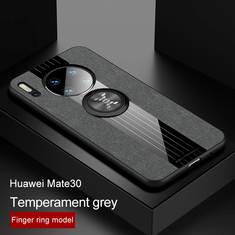 Для mate 20 30 Pro P30 P20 Lite Nova 5i 4 чехол для автомобиля с магнитным кольцом кожаный чехол s для Honor 20 10 8x max 9x Pro Чехол с кронштейном - Цвет: Gray with ring