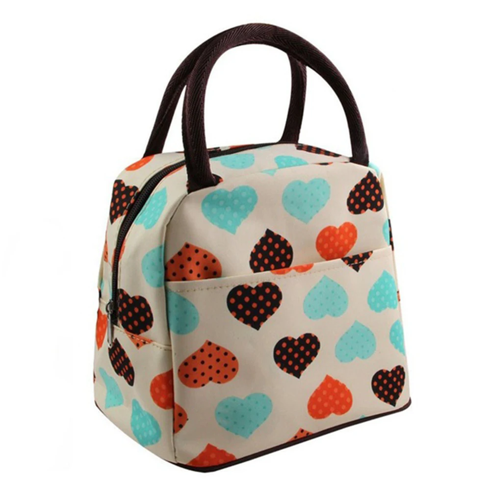 

Women Female Lunch Tote Bag Love Heart Lunchbox Bag Handbag for Students High Quality Large Capacity Durable Hot Sale