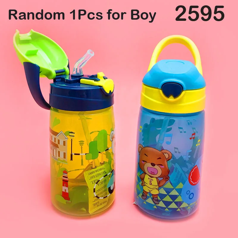 2595 Boy Color 430 мл, чашка для кормления детей, утолщенная, для детей, для обучения кормлению, питьевая бутылка с соломинкой, тренировочная чашка для кормления детей - Цвет: 2595 Boy Color