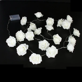 

New 20Pcs Rose Flower Wedding Party Christmas Decoration String LED Lights Warm White