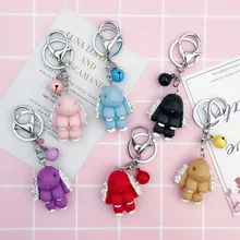 South Korea Creative Cute Diamond Set Bunny Doll Keychain Women's Trend WOMEN'S Bag Key Chain Pendant Wholesale