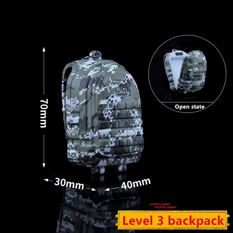  STG Game Playerunknowns Battlegrounds Level 3 backpack Model zinc alloy Pendant Necklace PUBG Logo 