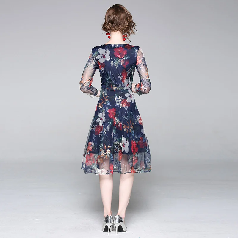 Новое Элегантное женское летнее платье с вышивкой vestidos mujer Verano Ретро миди вечерние платья Lange Jurken zomer jurk K6255