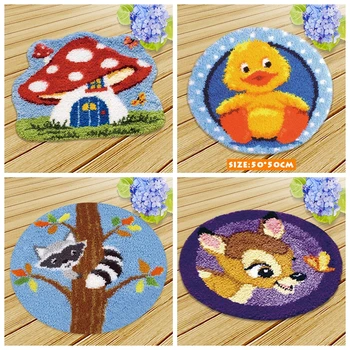 

Pulaqi Knooppakket Klink Haak Kussen Bloem Latch Hook Kits DIY Fashion Lovely Needlework Mats Sofa Shape Cushions Do It Yourself